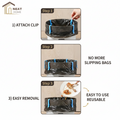 NeatHome™ CleanClip — Bin Liner Holder (12 pieces)